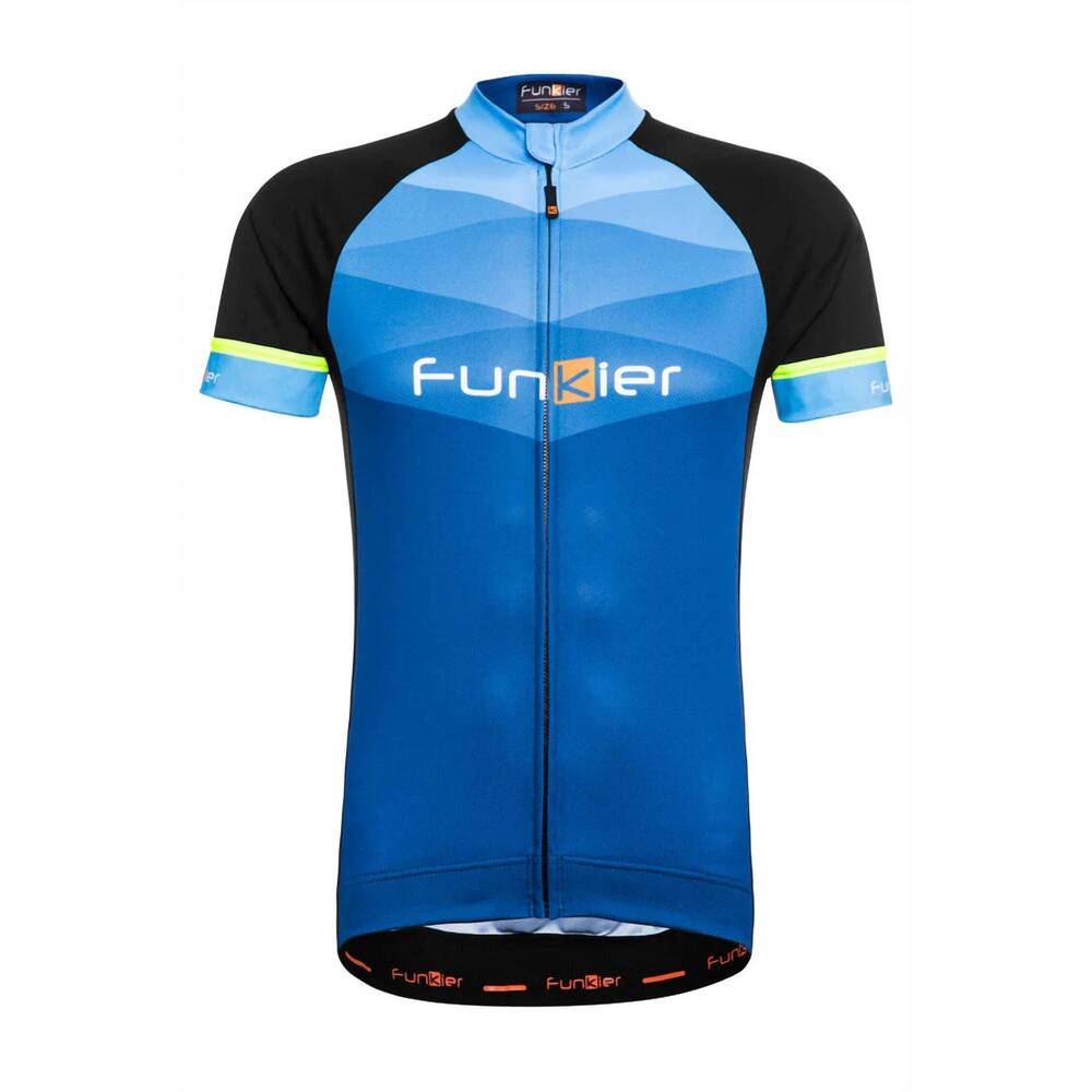 NEW FUNKIER men's spoleto short sleeve cycling jersey in blue